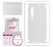apgo Protective Skin Sticker for the back+sides compatible with Xiaomi Mi 10 5G, Full Wrap Film, Foil, Vinyl - Pattern Transparent Carbon