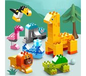 Bloques de construcción Duplo para niños, 102 piezas, partículas grandes, coloridos, a granel, placas base, bricolaje, juguetes de bloques para niños, regalo, pegatina feelo