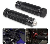 Reposapiés traseros universales para motocicleta CNC, 2 uds., estriberas traseras para motocicleta, juego trasero de rosca, pedales, clavijas para reposapiés negro