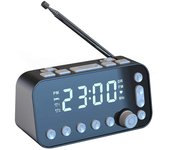 Reloj despertador de mesita de noche con radio DAB/FM, reloj LED digital de pantalla grande, reloj despertador dual, radio USB dual, temporizador de apagado automático, reloj con radio FM negro
