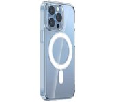 Funda acrílica transparente para iPhone 16, 15, 14, 13, 12 y 11 Pro Max con imán para carga inalámbrica Magsafe iPhone 13