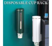 1 estante de almacenamiento automático de vasos montado en la pared, dispensador de vasos de papel, portavasos de plástico desechable tipo tirón, contenedor de vasos a prueba de polvo blanco