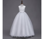 Vestidos infantiles, vestidos de princesa, vestidos de novia, faldas largas de tutú, vestidos de princesa de encaje para niñas 140 blanco