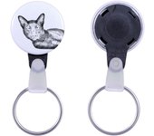 Havana brown Cat - handmade keychain with a cat portrait, purse charm, product of the Art-Dog brand.