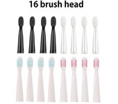 Cabezales de repuesto para cepillo de dientes eléctrico sónico, 16 Uds., puntas de cabezal de cepillo suave, accesorios de limpieza profunda para hombre y mujer y adultos black 5pcs head