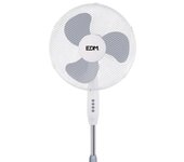 ventilador de pie. color blanco. potencia: 45w aspas: ø40cm altura regulable 105-125cm edm