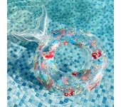 Flotador inflable para piscina con forma de sirena y lentejuelas para niñas pequeñas, colchón flotante para nadar, juguetes para piscina