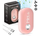 Secador de extensiones de pestañas portátil, ventilador, recargable, aire acondicionado de mano, soplador, pegamento, rímel, injertado, herramientas de extensión de enfriamiento USB color rosa