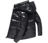 Nuevas chaquetas de plumón brillante para hombre, chaquetas cortas de invierno con capucha para mujer, chaqueta tipo cárdigan de manga larga gruesa y resistente al frío S rojo