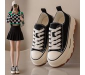 Zapatos de lona para mujer, zapatillas de plataforma alta para mujer, nuevos zapatos de tenis transpirables para mujer, zapatillas de tenis casuales para mujer, zapatillas de tenis para mujer 35 blanco