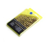Juego de 13 brocas helicoidales revestidas de titanio en caja de plástico, juego de 19 accesorios para taladros eléctricos para perforar y taladrar 13pc