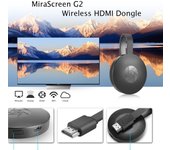 (H0826)HDMI Airplay /Chromecast G2-TV-Dongle para transmisión inalámbrica DLNA de TV Wi-Fi negro