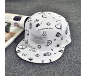 Ramidos Moda Bordado Snapback Niño Hiphop Sombrero Ajustable Gorra De Béisbol Unisex One Size blanco