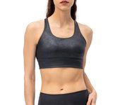 Mujeres Yoga Bra Deportes Entrenamiento Correr Crop Tops Acolchado Wirefree Casual Chaleco Negro X-Large negro