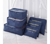 Juego de bolsas de almacenamiento de malla para viaje, impermeables, de nailon, con cremallera, para ropa, bolsa, organizador de equipaje, contenedor azul
