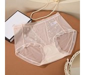 Calzoncillos de mujer Ropa interior de encaje transparente Ropa interior sexy de lujo ligera retro One Size negro