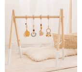 Gimnasio para bebés Okawari Home de madera con juguetes, cama colgante, juego de juguetes educativos, artículo de juguete de madera, sonajero para bebé, regalo para bebé, regalo para bebé (Gimnasio de juguetes)
