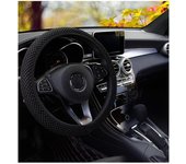 3 unids/set protector para volante de coche de lana suave para coche + funda Interior tapa de palanca de cambios de freno de mano resistente al desgaste marrón