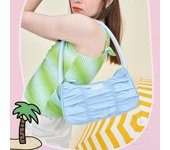 Bolso de Verano Retro Fold Butterscotch Axilas Bolso de Hombro Portátil para Niñas azul