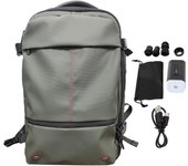 Mochila de vacío de 19 pulgadas, gran capacidad, elegante, informal, impermeable, para hombre, mochila de viaje expandible verde