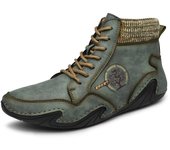 Botas de cuero impermeables para hombre, botas de nieve muy cálidas con piel para invierno, zapatos informales para hombre, zapatillas de deporte, botines occidentales de alta calidad 38 negro