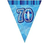 Unique Party Banderín 70 con brillo de aluminio One Size azul