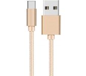 Cable para Samsung Galaxy A20E,A40,A50,A70,A80,S10,S9,S8,NOTE 10,NOTE 9,NOTE 8 - Cable USB-C Trenzado de Nylon Oro Dorado[Phonillico®]