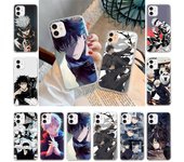 Funda para Samsung A04 A14 A23 A34 A54 M23 M33 M52 M53 Realme 10 9 C30S C35 C55 VIVO Y02S Y21 Y51 X80 Pro Funda transparente WI68 Jujutsu Kaisen Anime Realme Narzo 50 5g gris