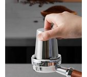 Vaso dosificador de café de 51-58 mm, de acero inoxidable, para máquina de espresso, resistente al desgaste, alimentador de polvo. 58mm plata