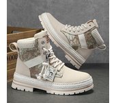 Nuevas Botas de moto de calle Para Hombre, Botas de trabajo cómodas de otoño, Botas de plataforma bloqueadas de Color alto Para Hombre, Botas Para Hombre 39