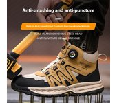 Zapatos de seguridad con botones giratorios para hombre, zapatillas de trabajo con punta de acero y bengalas soldadas, botas de trabajo para hombre a prueba de pinchazos 41 amarillo