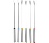 Juego de 6 tenedores de acero inoxidable para fondue, postre, queso y chocolate, herramienta de cocina, vajilla