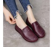 Zapatos de mujer a la moda, mocasines de cuero genuino, zapatos informales para mujer, zapatos planos suaves y cómodos para mujer 35 negro