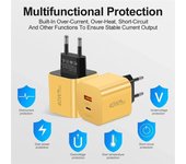 Cargador USB tipo C de 40 W, carga rápida para iPhone, Samsung, Xiaomi, Huawei, adaptador de cargador rápido PD USB C para teléfono móvil UK