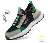 Zapatos de trabajo transpirables con punta de plástico para verano, puntera compuesta, botas de seguridad indestructibles, zapatillas de deporte, zapatos masculinos ligeros 39
