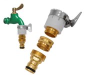 Pistola de agua para lavado de autos 3 en 1 de aleación de aluminio y cobre con adaptador de grifo de 4 puntos para lavabo