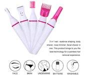 Afeitadora 5 en 1 para mujer, afeitado eléctrico femenino, Mini recortadora, maquinilla de afeitar, Bikini para cejas, axila, depiladora