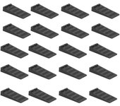 20 topes de puerta anticolisión negros, sin taladros, estables, de plástico, para suelo, cuña de tope de puerta.