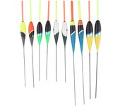 10 flotadores de pesca de carpa de colores, anzuelos, accesorios de aparejos flotantes de agua dulce