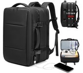 Mochila de viaje para hombre, mochila expandible de 39 l para negocios, mochila para computadora portátil de 17 pulgadas, mochila con carga USB, mochila impermeable para senderismo al aire libre
