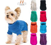 Ropa de invierno para perros, ropa de punto para mascotas, para perros pequeños y medianos, suéter para cachorros de chihuahua, suéter puro para perros Yorkshire XS blanco