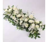 Fila de flores artificiales de rosas blancas de lujo de 100 cm para centro de mesa de boda, fondo de flores, arcos de pared, decoración para fiesta, escenario floral 100cm púrpura