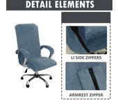 Juego de fundas para silla de oficina, funda protectora elástica para asiento de silla de escritorio, funda para reposabrazos, funda de cojín para respaldo de silla giratoria Boss L（Armrest Cover ）