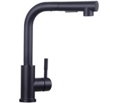 Grifo de cocina negro mate con rociador desplegable, manija única, grifo de fregadero de cocina de acero inoxidable, grifo de fregadero duradero para cocina negro mate