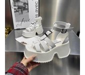 Sandalias góticas de verano de nuevo diseño para mujer, plataforma gruesa, tacones altos, zapatos punk de banda fina, zapatos de moda 2024 para mujer 35 color rosa