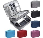 Bolsa organizadora impermeable para almacenamiento de dispositivos electrónicos digitales, cables de datos, cargadores de teléfonos móviles, organización del hogar y maquillaje.