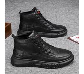 Zapatillas de deporte de cuero brogue de estilo coreano de caña alta para hombre de otoño de 2023 42