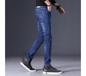 Vaqueros elásticos de alta gama, felpa primaveral, pierna recta pequeña normal, ropa de hombre versátil 28
