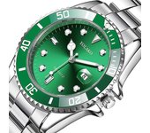 Relojes para hombre de la mejor marca YOLAKO, reloj de pulsera analógico de cuarzo deportivo con fecha militar de acero inoxidable a la moda de lujo para hombre rojo