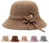 Sombrero de pescador transpirable con visera tejida, nueva gorra de playa para viajes al aire libre gris